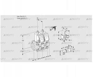 VCS1E25R/25R05NNWR/2-PP/PPZY (88104964) Сдвоенный газовый клапан Kromschroder