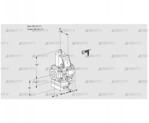 VAG1E25R/25R05GEVWR/PP/PP (88107584) Газовый клапан с регулятором соотношения Kromschroder