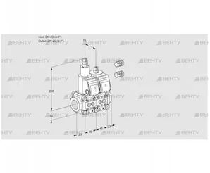 VCS1E20R/20R05LNWR3/PPPP/PPPP (88105078) Сдвоенный газовый клапан Kromschroder