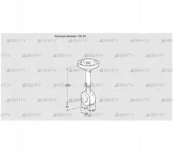 BVH80W01A (88300174) Дроссельная заслонка Kromschroder