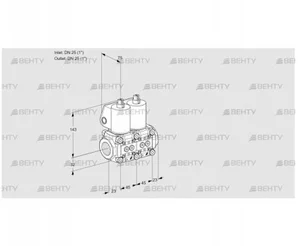 VCS1E25R/25R05NNWL/PPPP/PPPP (88104165) Сдвоенный газовый клапан Kromschroder