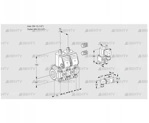 VCS1E15R/15R05NNWR3/2-PP/PPBY (88103180) Сдвоенный газовый клапан Kromschroder