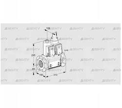 VCS7T80A05NLQRB/PPPP/PPPP (88202848) Сдвоенный газовый клапан Kromschroder