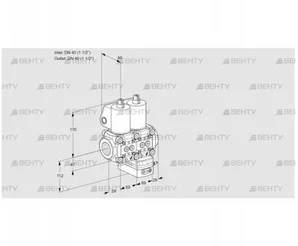 VCG2T40N/40N05NGAQL/PPPP/MMMM (88101011) Клапан с регулятором соотношения Kromschroder