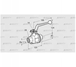 AKT 40R160S (03152355) Запорный кран Kromschroder