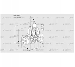 VCS3E50F/50F05NLWGR3/MMMM/MMMM (88107583) Сдвоенный газовый клапан Kromschroder