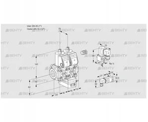 VCG1E25R/15R05NGEWR/-4PP/ZYPP (88103636) Клапан с регулятором соотношения Kromschroder