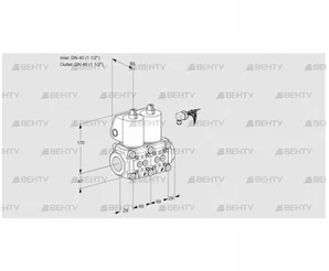 VCS2E40R/40R05NNWL/PPPP/PPPP (88100955) Сдвоенный газовый клапан Kromschroder