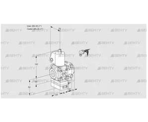 VAD1E25R/25R05D-100VWL/PP/PP (88101005) Газовый клапан с регулятором давления Kromschroder