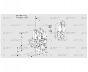 VCG2E40R/40R05NGEWR3/PPPP/PPBS (88100327) Клапан с регулятором соотношения Kromschroder