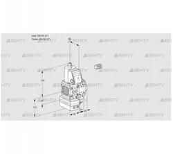 VAD2E50R/50R05FD-100VWR/PP/PP (88102146) Газовый клапан с регулятором давления Kromschroder