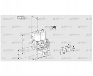 VCG1E25R/25R05NGEWL/PPPP/3-PP (88104931) Клапан с регулятором соотношения Kromschroder