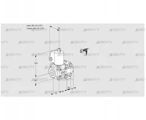 VAS1E15R/15R05NVWL/PP/PP (88104716) Газовый клапан Kromschroder