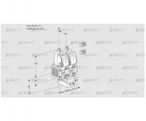 VCH1E25R/15R05FNHEWR3/PPPP/PPPP (88101424) Клапан с регулятором расхода Kromschroder