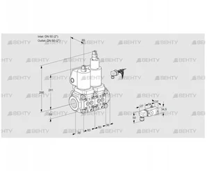 VCS3E50R/50R05NLQSL/PPPP/3-PP (88105303) Сдвоенный газовый клапан Kromschroder