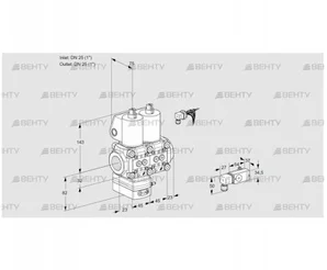 VCG1E25R/25R05GENWL/PP2-/PPPP (88100281) Клапан с регулятором соотношения Kromschroder