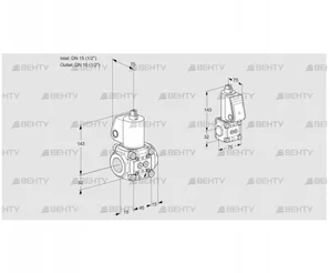 VAS1T15N/15N05NQL/ZS/PP (88100439) Газовый клапан Kromschroder