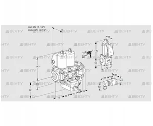 VCH1E15R/15R05NHEVWL/PPZS/3--2 (88104116) Клапан с регулятором расхода Kromschroder