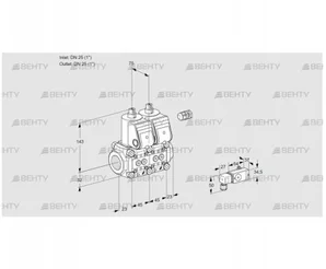 VCS1E25R/25R05NNWR/3-PP/PPPP (88105577) Сдвоенный газовый клапан Kromschroder