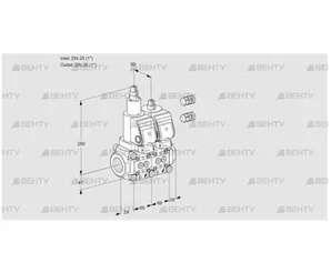 VCS2T25N/25N05LNWSR3/PPPP/PPPP (88100950) Сдвоенный газовый клапан Kromschroder