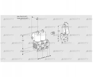 VCS1E20R/20R05FNNWL/ZSPP/MMPP (88106718) Сдвоенный газовый клапан Kromschroder