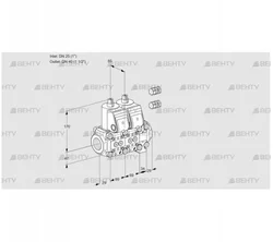 VCS2E25R/40R05NNVWR3/PPPP/PPPP (88101737) Сдвоенный газовый клапан Kromschroder