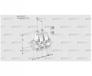 VCS2E25R/40R05NNVWR3/PPPP/PPPP (88101737) Сдвоенный газовый клапан Kromschroder