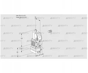 VAD1E15R/15R05FD-100WR/PP/PP (88102049) Газовый клапан с регулятором давления Kromschroder