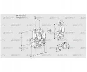 VCS1E15R/15R05NNWR/2-PP/PPBS (88106876) Сдвоенный газовый клапан Kromschroder