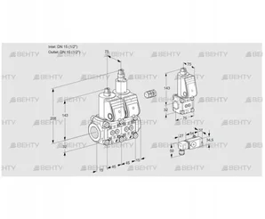 VCS1E15R/15R05NLWR/2-PP/PPBS (88106881) Сдвоенный газовый клапан Kromschroder