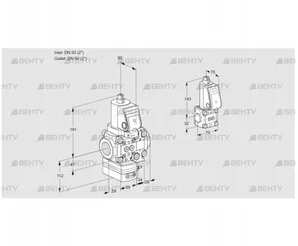 VAG2T50N/50N05GAVQSR/PP/ZS (88103329) Газовый клапан с регулятором соотношения Kromschroder