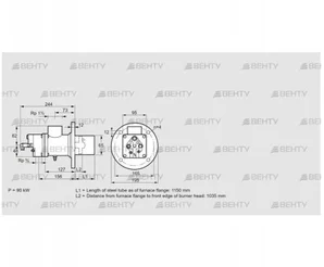 BIO 65HD-1150/1035-(98B)DB (84099919) Газовая горелка Kromschroder