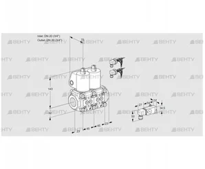 VCS1E20R/20R05NNWL6/PPPP/-3PP (88104350) Сдвоенный газовый клапан Kromschroder