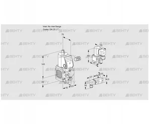 VAS1-/25R/NW (88032303) Газовый клапан Kromschroder