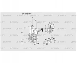 VAS1-/25R/NW (88000810) Газовый клапан Kromschroder