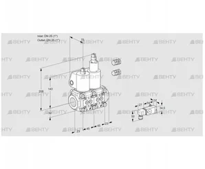 VCS1E25R/25R05NLQL3/PPPP/PP-2 (88100898) Сдвоенный газовый клапан Kromschroder