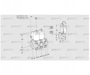 VCS3E40R/40R05NNWL3/PPZS/PPPP (88103261) Сдвоенный газовый клапан Kromschroder